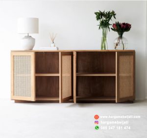 Buffet Minimalis Kayu Jati x Rotan HMJ-BUFT 01 - Image 2