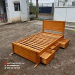 Tempat Tidur Kayu Jati Minimalis 3 Laci HMJ-TTD 02