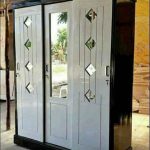 Almari Pakaian Pintu 3 Sliding Black & White Minimalis Modern HMJ-LPKN 09