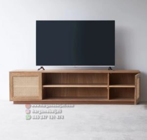 Buffet TV Kayu Jati x Rotan Minimalis Modern HMJ-BFTV-05