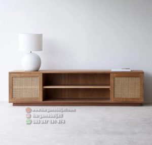 Buffet TV Kayu Jati x Rotan Minimalis Modern HMJ-BFTV-05 - Image 2