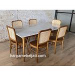 Set Kursi Makan Minimalis Kayu Jati x Rotan HMJ-SKMKN 04