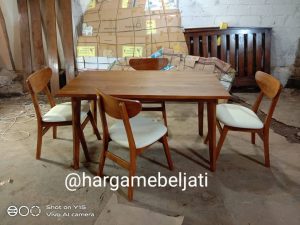 Set Kursi Makan Minimalis Retro Kayu Jati HMJ-SKMKN 07