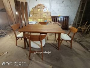 Set Kursi Makan Minimalis Retro Kayu Jati HMJ-SKMKN 07 - Image 2