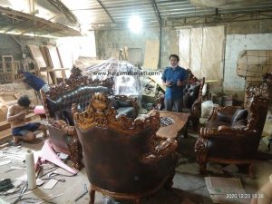 Set Kursi Tamu Klasik Ukir Mewah Florist Kayu Jati HMJ-SKTMU10 - Image 2