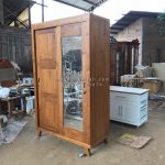 Almari Pakaian Lemari Baju Minimalis Kayu Jati 2 Pintu Sliding HMJ-LPKN 20 - Image 2