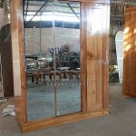 Almari Pakaian Minimalis Kayu Jati 3 Pintu Full Kaca Cermin 2 Pintu HMJ-LPKN 15