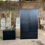 Almari Pakaian Pintu 2 Kayu Jati Minimalis Black Duco HMJ-LPKN 13