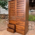 Almari Pakaian Pintu 2 Sliding  Kayu Jati Natural Minimalis Modern HMJ-LPKN 12