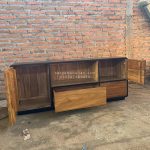 Buffet TV Kayu Jati Minimalis Modern Natural x Black Doff HMJ-BFTV 12 - Image 2