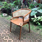 Kursi Cafe Kayu Jati x Rotan HMJ-KCF 10