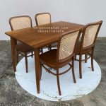 Set Kursi Makan Retro Kayu Jati x Rotan HMJ-SKMKN 09 - Image 2