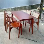 Set Kursi Makan Retro Kayu Jati x Rotan HMJ-SKMKN 13
