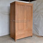 Almari Pakaian Pintu 2 Kayu Jati Minimalis Natural HMJ-LPKN 16