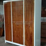 Almari Pakaian Pintu 3 Di Custom Menjadi 6 Pintu Kayu Jati Minimalis Natural HMJ-LPKN 17