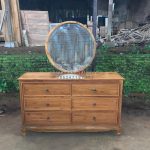 Buffet Credenza Kayu Jati With Round Mirror HMJ-BUFT 26