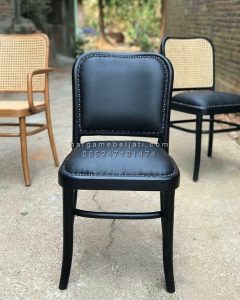 Kursi Cafe Minimalis Kayu Jati Dudukan & Sandaran Jok Oscar HMJ-KCF 16