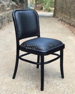 Kursi Cafe Minimalis Kayu Jati Dudukan & Sandaran Jok Oscar HMJ-KCF 16 - Image 2