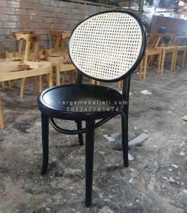 Kursi Cafe Minimalis Kayu Jati x Rotan HMJ-KCF 19