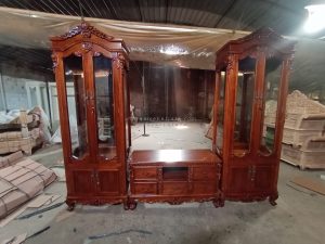 Paket Buffet TV & 2 Almari Hias Ukir Kayu Jati HMJ-BFTV 20 - Image 2