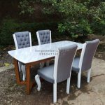 Set Kursi Makan Minimalis Top Meja Marmer HMJ-SKMKN 18 - Image 2