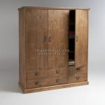 Almari Pakaian Lemari Baju Kayu Jati Minimalis Antik 3 Pintu HMJ-LPKN 32 - Image 2