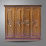 Almari Pakaian Lemari Baju Kayu Jati Ukir 4 Pintu HMJ-LPKN 29