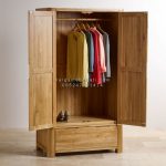 Almari Pakaian Pintu 2 Kayu Jati Minimalis Natural HMJ-LPKN 22 - Image 2