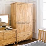 Almari Pakaian Retro Pintu 2 Kayu Jati Natural HMJ-LPKN 24