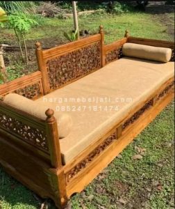 Bangku Bale-Bale Daybed Kayu Jati Ukir HMJ-BBL 009 - Image 2