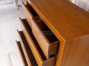 Buffet 5 Laci Kayu Jati Minimalis HMJ-BUFT 31 - Image 3