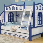 Dipan Tempat Tidur Ranjang Anak White x Blue Duco Minimalis HMJ - DAT 006
