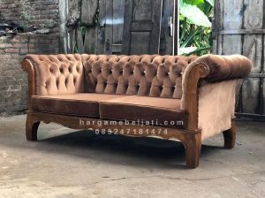 Kursi Sofa Chester 2 Dudukan Kayu Jati HMJ-SKSF 13