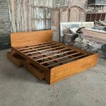 Tempat Tidur Kayu Jati Minimalis 2 Laci HMJ-TTD 19