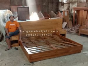 Dipan Ranjang Tempat Tidur Kayu Jati Minimalis Custom Design Korea Style HMJ-TTD 41
