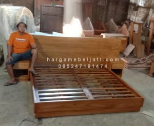 Dipan Ranjang Tempat Tidur Kayu Jati Minimalis Custom Design Korea Style HMJ-TTD 41 - Image 3