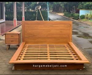 Dipan Ranjang Tempat Tidur Kayu Jati Minimalis Modern HMJ-TTD 29