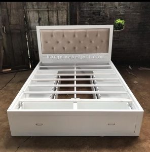 Dipan Ranjang Tempat Tidur White Duco Modern Minimalis HMJ-TTD 28