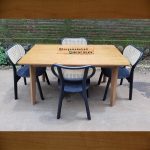 Set Kursi Makan Minimalis Kayu Jati x Rotan HMJ-SKMKN 27