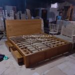 Dipan Ranjang Tempat Tidur Kayu Jati Minimalis 2 Laci HMJ-TTD 46