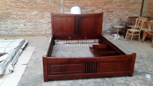 Dipan Ranjang Tempat Tidur Kayu Jati Minimalis 2 Laci HMJ-TTD 56 - Image 3