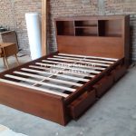 Dipan Ranjang Tempat Tidur Kayu Jati Minimalis 3 Laci HMJ-TTD 52