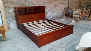 Dipan Ranjang Tempat Tidur Kayu Jati Minimalis 3 Laci HMJ-TTD 52 - Image 2