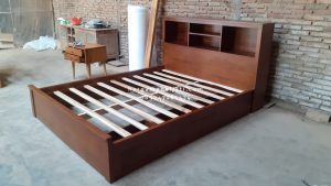 Dipan Ranjang Tempat Tidur Kayu Jati Minimalis 3 Laci HMJ-TTD 52 - Image 3