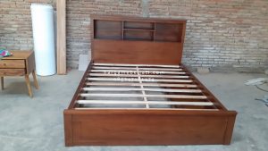 Dipan Ranjang Tempat Tidur Kayu Jati Minimalis 3 Laci HMJ-TTD 52 - Image 4