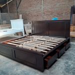 Dipan Ranjang Tempat Tidur Kayu Jati Minimalis 3 Laci HMJ-TTD 54
