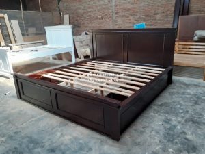 Dipan Ranjang Tempat Tidur Kayu Jati Minimalis 3 Laci HMJ-TTD 54 - Image 2