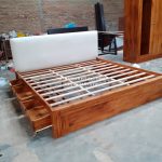 Dipan Ranjang Tempat Tidur Kayu Jati Minimalis 6 Laci HMJ-TTD 45