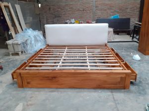 Dipan Ranjang Tempat Tidur Kayu Jati Minimalis 6 Laci HMJ-TTD 45 - Image 3