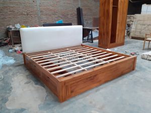 Dipan Ranjang Tempat Tidur Kayu Jati Minimalis 6 Laci HMJ-TTD 45 - Image 4